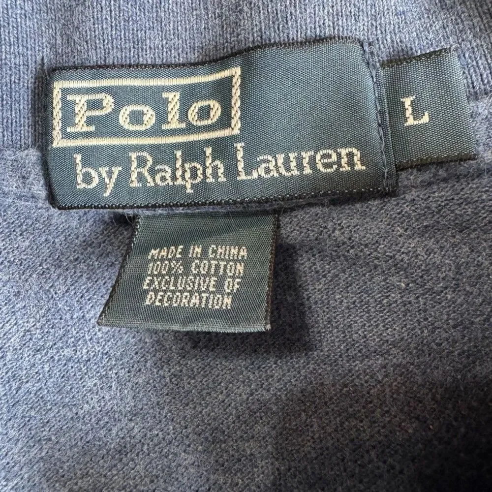 Polo Ralph Lauren Mens Size LARGE Classic Fit Blue Long Sleeve Shirt Cotton Casu